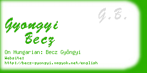 gyongyi becz business card